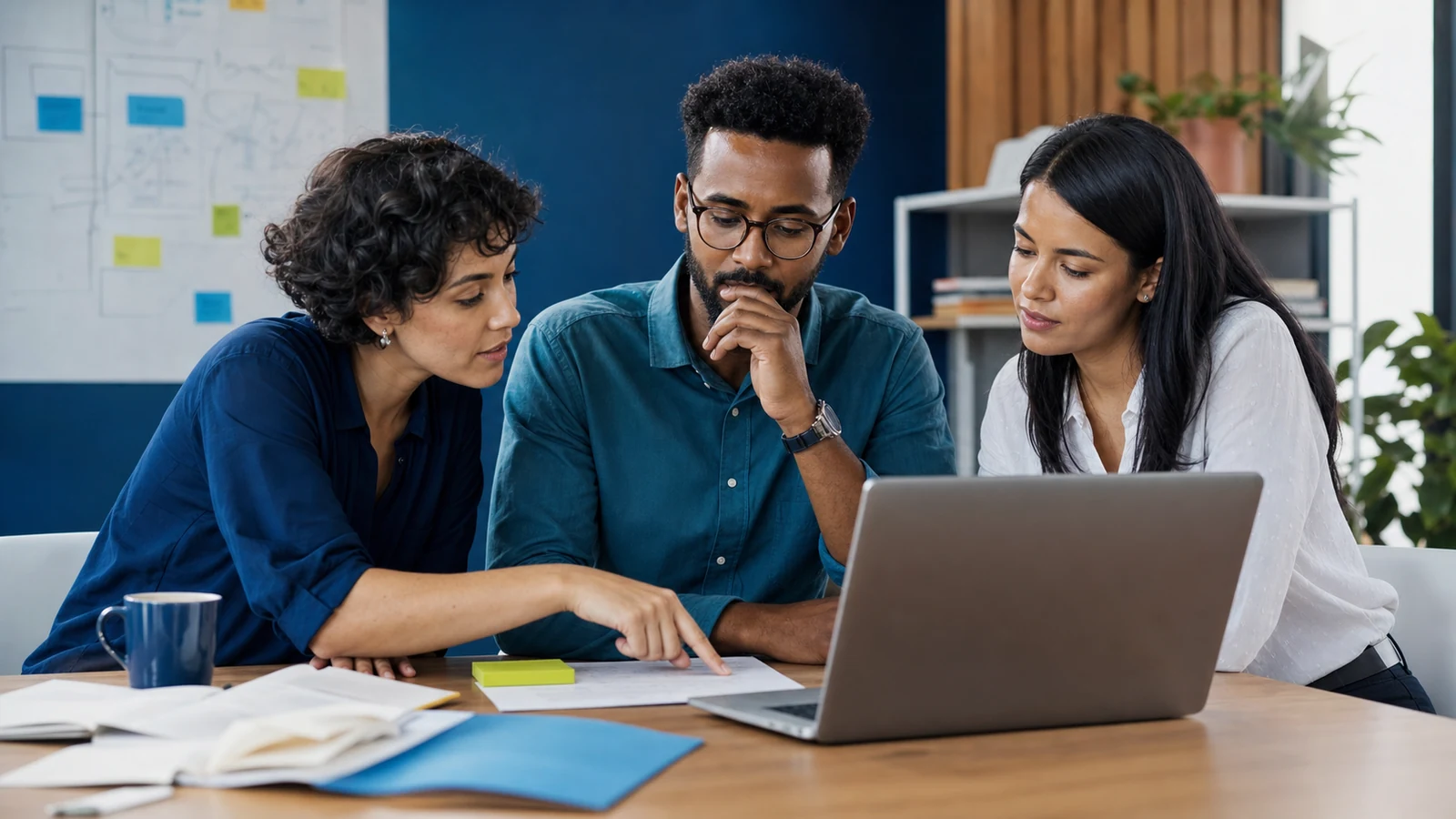 Equipe revisa em conjunto uma recomendação assistida por inteligência artificial